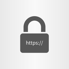 Fototapete - Secure online connection icon  and http text line icon isolated