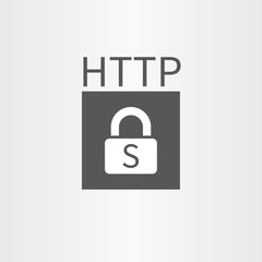 Fototapete - Secure online connection icon  and http text line icon isolated