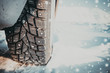 winter tire on the snow road