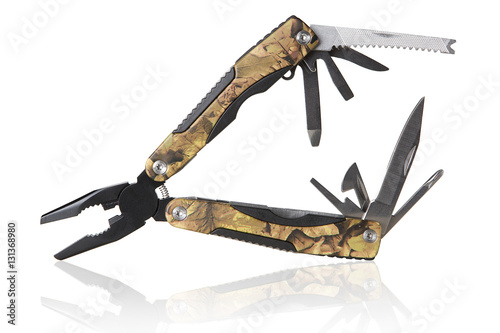 Fotografie, Obraz multipurpose tool for the tourist and the hunter on a white background