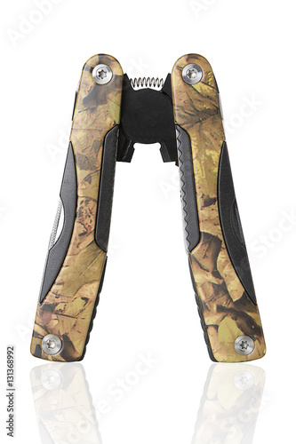 Fotografia, Obraz multipurpose tool for the tourist and the hunter on a white background