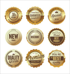 Wall Mural - Premium and luxury golden retro badges and labels collection