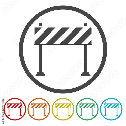 Barrier icon, Roadblocks icons set Stock Vector | Adobe Stock