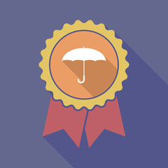 Poster - Long shadow badge with an umbrella