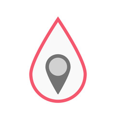 Sticker - Isolated blood drop with a map mark