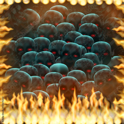 Fotomural Crowd of the isolated demons