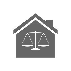 Sticker - Isolated house with a justice weight scale sign