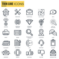 Aufkleber - Thin line basic icons