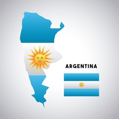 Poster - argentina country map with colors of the flag. colorful design. vector illustration