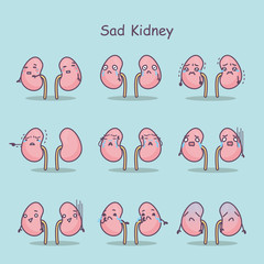 Wall Mural - sad cartoon kidney