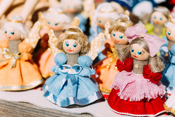 Wall Mural - Colorful Belarusian Straw Dolls At Local Market In Belarus