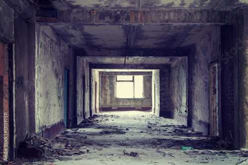 Fotografie, Obraz Inside abandoned building, lighting window