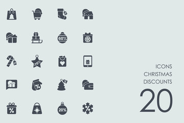 Poster - Set of Christmas discounts icons