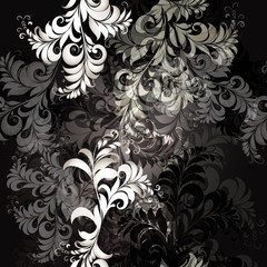 Aufkleber - Vector pattern in black and white colors, classic style
