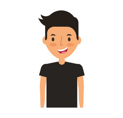 Poster - young man avatar character vector illustration design