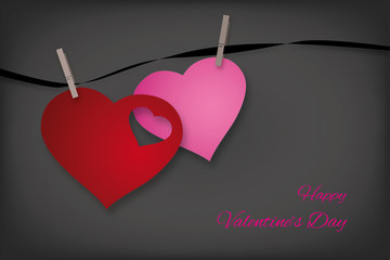 Wall Mural - hearts happy valentine's day - vector love card / background