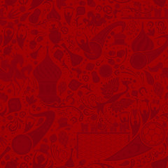 Wall Mural - Russian red seamless pattern, vector illustration