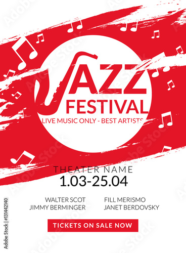Vector Musical Flyer Jazz Festival Music Poster Background
