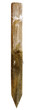 Isolated wooden construction stake. Vertical