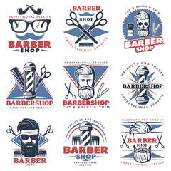 Sticker - Barbershop Emblem Design Set