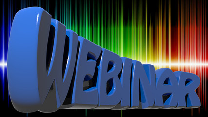 Poster - WEBINAR in blue on colorful waves