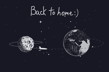 Wall Mural - spaceship return to earth