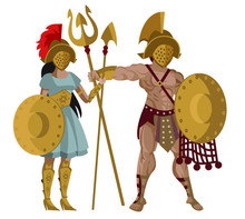 Male And Female African Gladiators