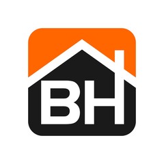 Wall Mural - b and h logo vector. home logo template.