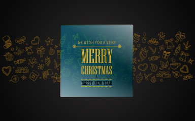 Poster - Happy New Year lettering greeting card with glass board