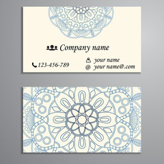 Invitation, business card or banner with text template. Round fl