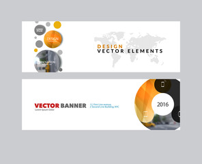 Wall Mural - Vector set of modern horizontal website banners with points circ