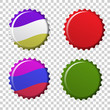 Isolated set of colorful bottle caps. vector