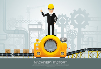 Wall Mural - Industrial machine Factory construction equipment engineering ve