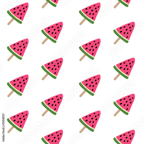 Stoffe zum Nähen rosa rote Wassermelone Samen Eis auf einem Stick-Muster-Naht