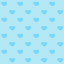Blue Hearts On A Blue Background Valentine Love Pattern Seamless