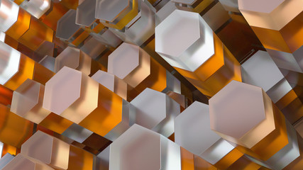 Poster - 3d abstract background made of randomly extruded geometry.