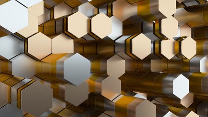 Poster - 3d abstract background made of randomly extruded geometry.