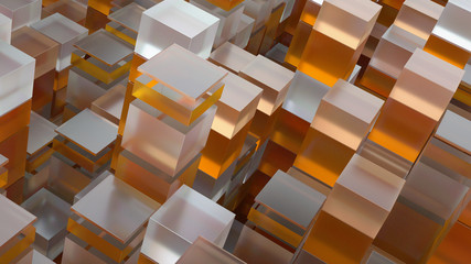 Poster - 3d abstract background made of randomly extruded geometry.