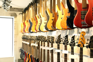 Sticker - Guitars in music shop