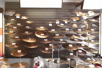 Wall Mural - Drums accessories in music shop