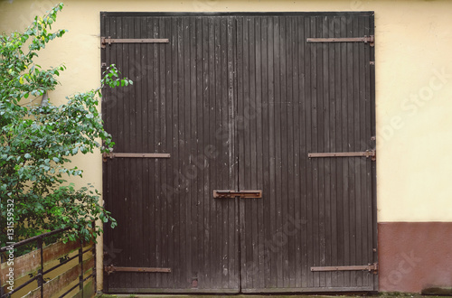 Old Wooden Garage Door Buy This Stock Photo And Explore Similar