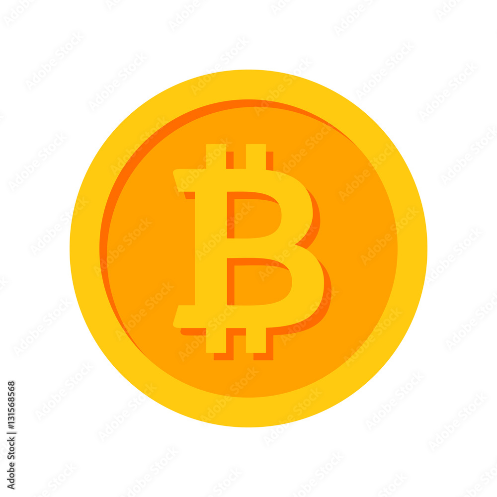 Golden bitcoin icon for cryptocurrency, virtual currency, digital money,  ecash Stock Vector | Adobe Stock