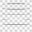Page divider. Transparent realistic paper shadow effect set. Web banner. Element for advertising and promotional message isolated on background. Vector illustration for your design, template and site.