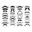 © partyvector - Vector mustache silhouette isolated