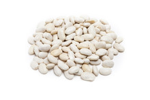 White Pinto Beans Isolated On White Background