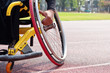 Detail image of wheelchair race on track,wheelchair race