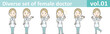 Diverse set of female doctor , EPS10 vector format vol.01