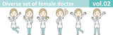 Fototapeta  - Diverse set of female doctor , EPS10 vector format vol.02