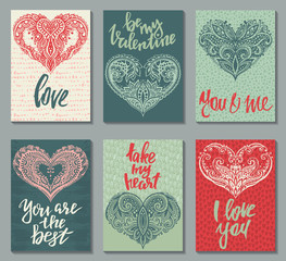 Sticker - Collection of romantic and love cards with hand drawn elements