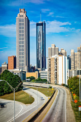 Wall Mural - atlanta downtown skyline with blue sky